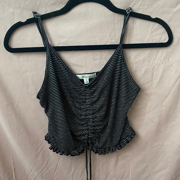 Active USA Black and White Striped Camisole - Picture 1 of 1
